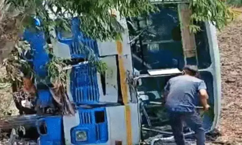 कैथल में गाँव कसान के पास बस दुर्घटना में 35 यात्री घायल