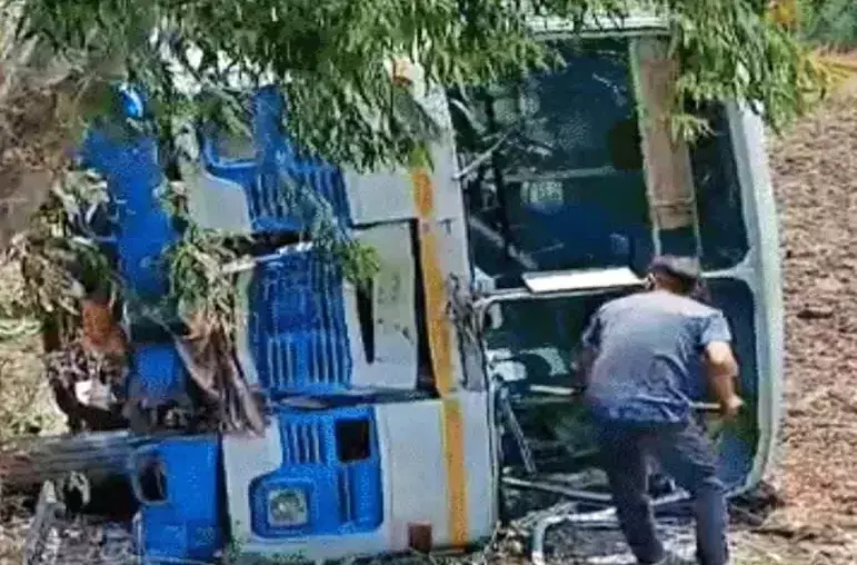 कैथल में गाँव कसान के पास बस दुर्घटना में 35 यात्री घायल